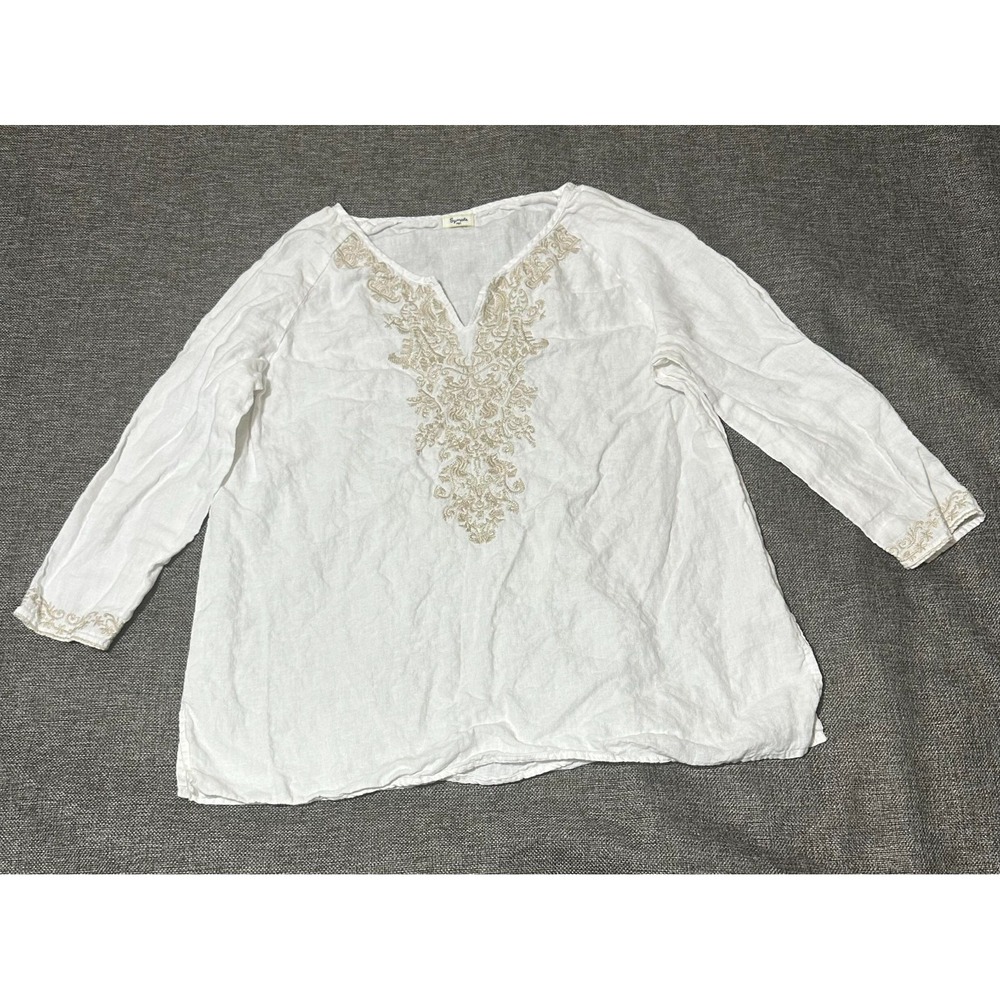 Symple NYC Women's Pullover 100% Linen Blouse